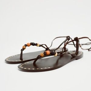 ✨SALE✨ ZARA BEADED LACE UP LEATHER SANDALS
✨SALE✨